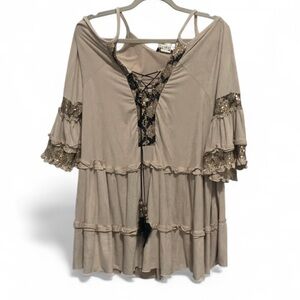 My Story Paris Boho Tiered Tunic Blouse